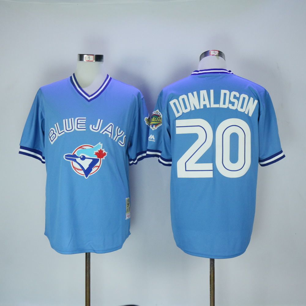 Men Toronto Blue Jays #20 Donaldson Light Blue Throwback MLB Jerseys